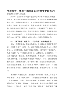 交流发言：青年干部座谈会（驻村党支部书记）