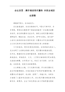 会议发言携手推进现代警务共筑全域安全屏障