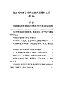 10篇智慧城市数字政府建设典型材料汇编