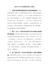 20XX年上半年县委组织部工作亮点