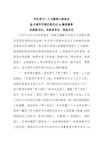 市长学习二十大精神心得体会