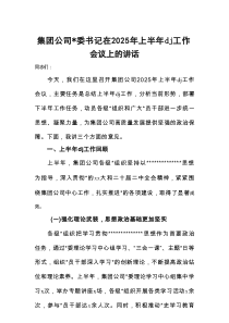 集团公司书记在2025年上半年党建工作会议上的讲话