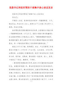 党委书记和驻村帮扶干部集中谈心谈话发言