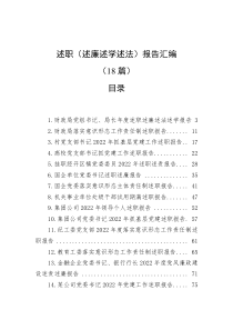 18篇20XX年述职述廉述学述法报告汇编