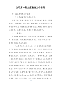 公司第一批主题教育工作总结