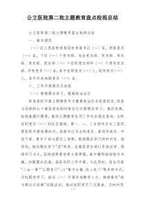 公立医院第二批主题教育盘点检视总结