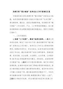 党建引领强乡赋能改革试点工作开展情况汇报