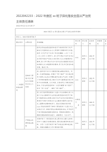 20XX年度区xx班子深化落实全面从严治党主体责任清单