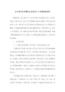 办公室主任专题民主生活会个人对照检查材料