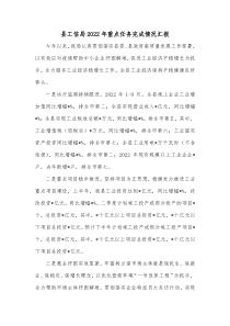 县工信局20XX年重点任务完成情况汇报
