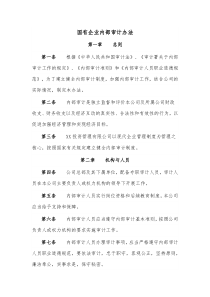 国有企业内部审计办法