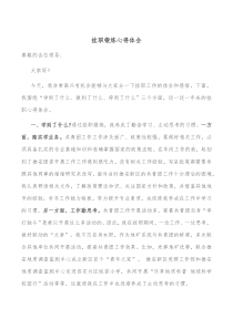 挂职锻炼心得体会