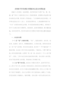 支部班子作风建设专题组织生活会对照检查