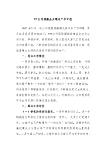 XX公司清廉企业建设工作汇报