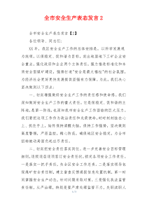 全市安全生产表态发言2