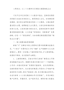 集团公司学习二十大心得体会以二十大精神为引领做大做强钢铁企业国企