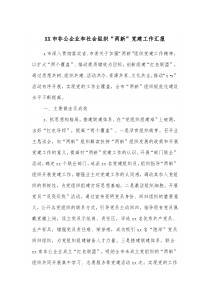 XX市非公企业和社会组织两新党建工作汇报