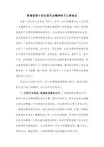 青海省第十四次党代会精神学习心得体会