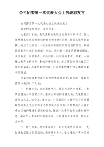 公司团委第一次代表大会上的表态发言