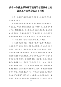 关于一体推进不敢腐不能腐不想腐深化以案促改工作座谈会的发言材料