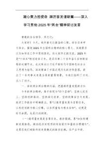 凝心聚力担使命踔厉奋发谱新篇深入学习贯彻2025年两会精神研讨发言