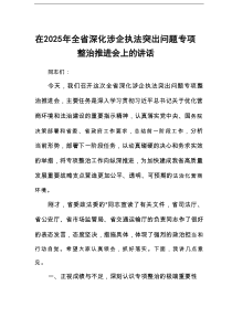 在2025年全省深化涉企执法突出问题专项整治推进会上的讲话
