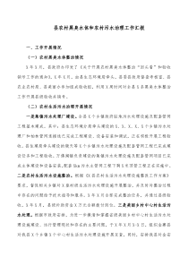 县农村黑臭水体和农村污水治理工作汇报