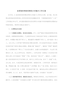 县委组织部抓党建促乡村振兴工作汇报