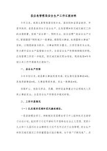 县应急管理局安全生产工作汇报材料