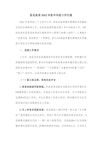 县民政局20XX年度半年度工作汇报