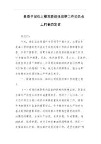 县委书记在上级党委巡视巡察工作动员会上的表态发言