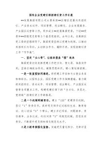 国有企业党建引领招商引资工作汇报