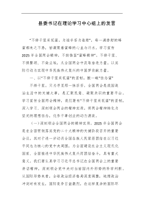 县委书记在理论学习中心组上的发言