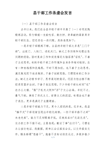 县干部工作务虚会发言