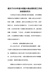 2025年度水稻重大病虫害防控工作的总结报告范文