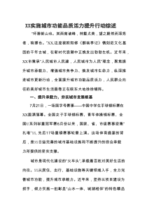 XX实施城市功能品质活力提升行动综述