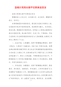 县统计局局长杨平任职表态发言