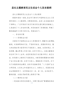 县长主题教育民主生活会个人发言提纲