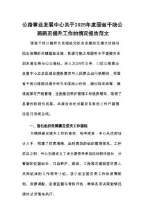 公路事业发展中心关于2025年度国省干线公路路况提升工作的情况报告范文