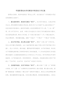 市国资委机关作风建设专项活动工作汇报