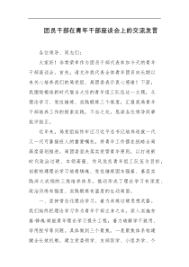 团员干部在青年干部座谈会上的交流发言