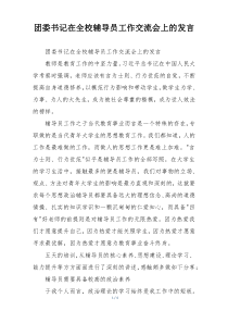团委书记在全校辅导员工作交流会上的发言