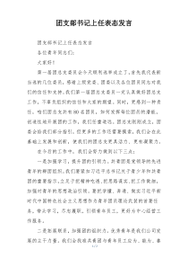 团支部书记上任表态发言