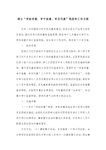 建立审前讲廉审中查廉审后问廉制度的工作方案