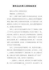 国有企业负责人任职表态发言