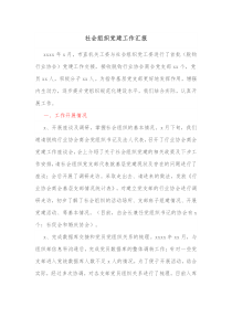 社会组织党建工作汇报