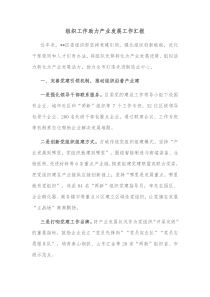 组织工作助力产业发展工作汇报