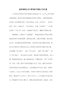 组织部部长关于领导班子建设工作汇报