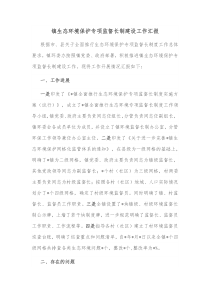 镇生态环境保护专项监督长制建设工作汇报