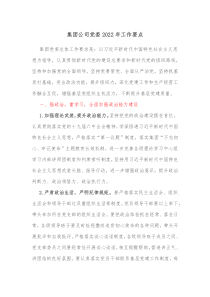 集团公司党委20XX年工作要点